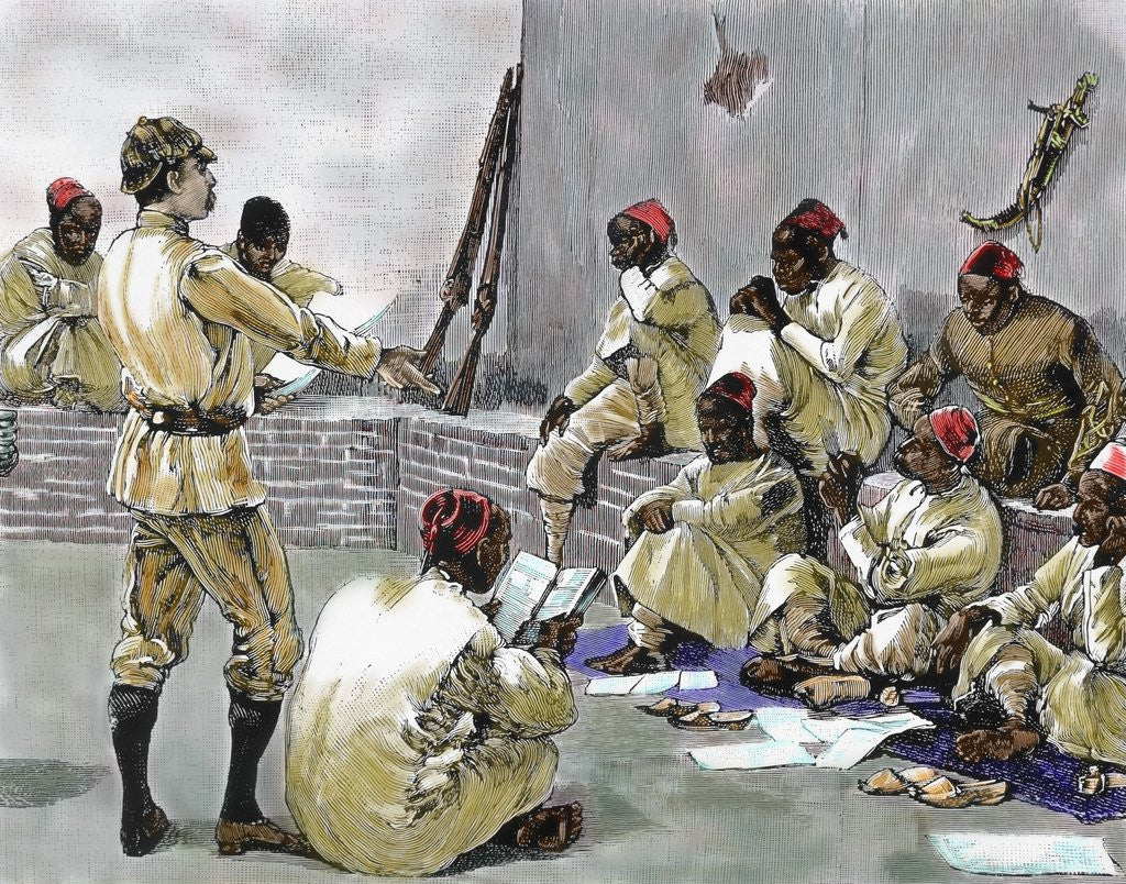Detail of Arthur J.M. Jepshon reading the letter of the Khedive to officials' council by Anonymous