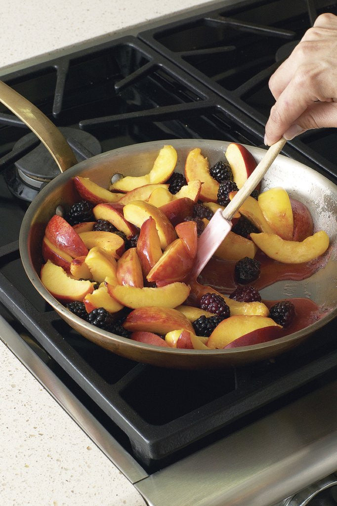 Detail of Fried peaches and blackberries by Anonymous