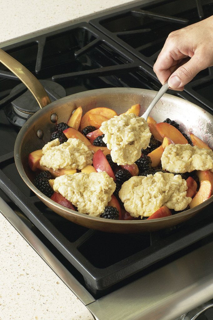 Detail of Peaches and blackberries with biscuits by Anonymous