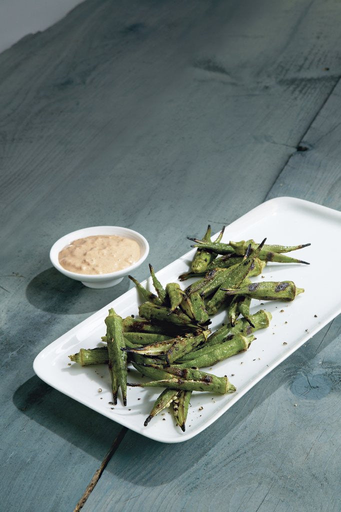 Detail of Okra with dip by Anonymous