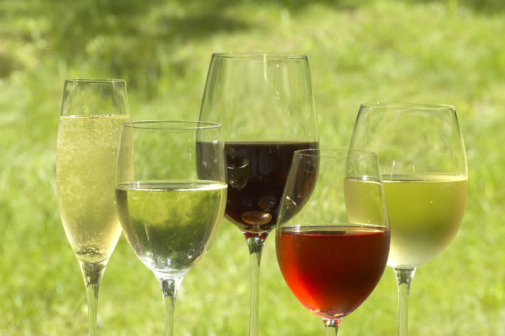 Detail of Filled wine glasses by Anonymous