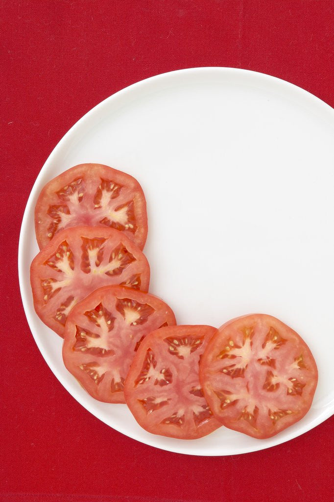 Detail of Tomato slices on a plate by Anonymous