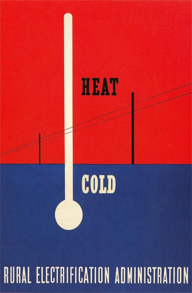 Detail of Heat and Cold, Rural Electrification Administration Poster by Anonymous