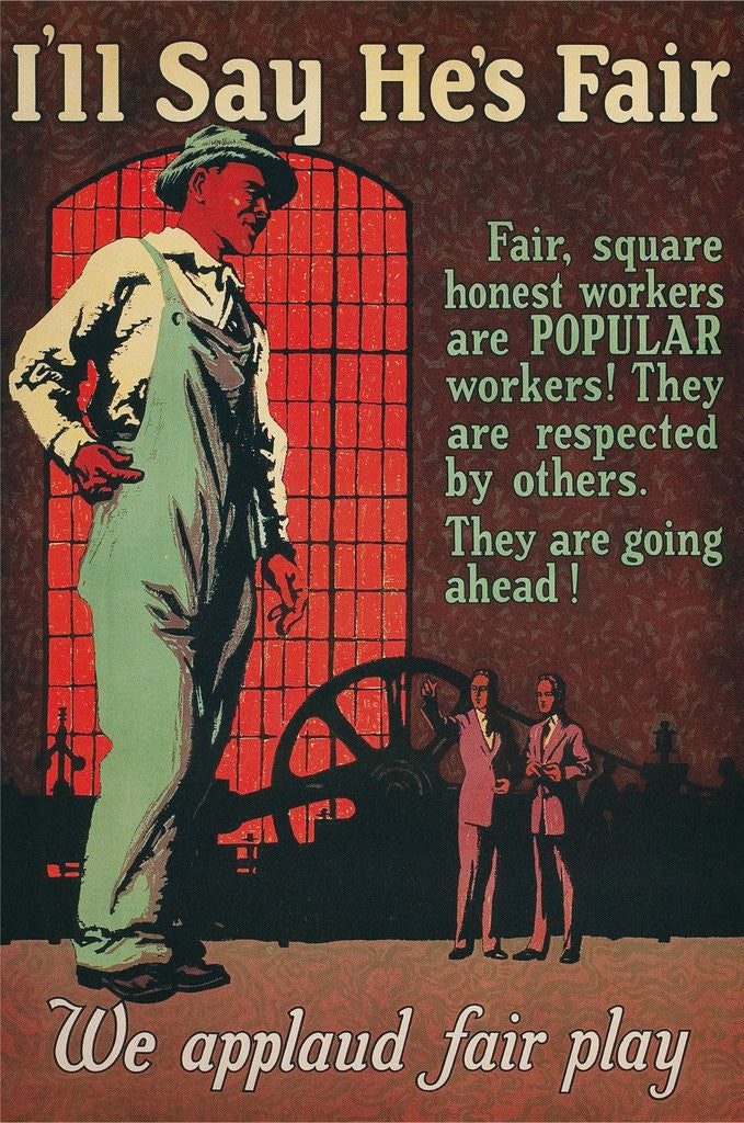 Detail of We Applaud Fair Play Poster by Anonymous