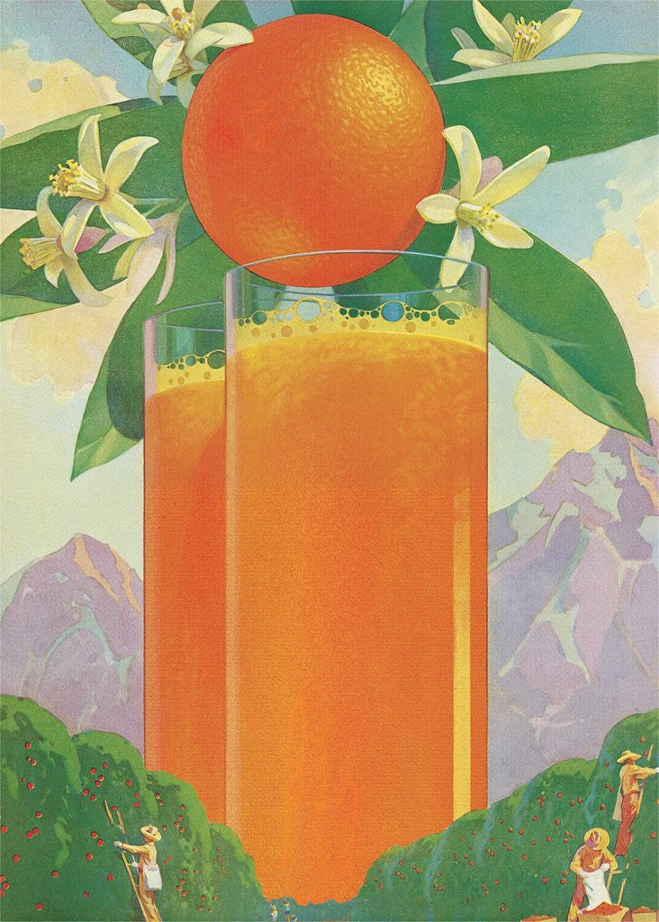 Detail of Giant Glasses of Orange Juice by Anonymous