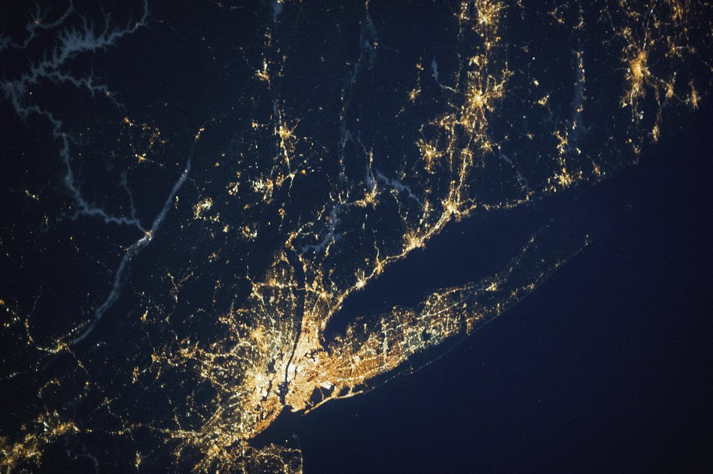 Detail of New York City and Long Island seen from the International Space Station by Anonymous