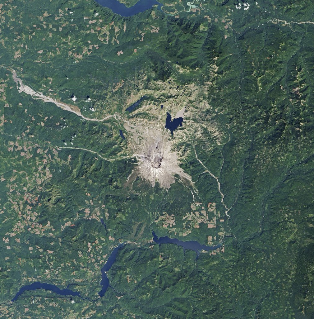 Detail of Satellite image of the Mount St. Helens National Volcanic Monument by Anonymous