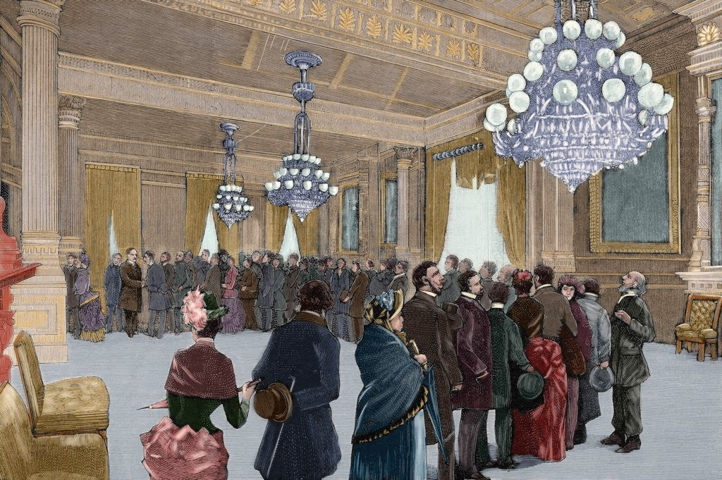 Detail of A public reception day by President Grover Cleveland (1837-1908) by Corbis