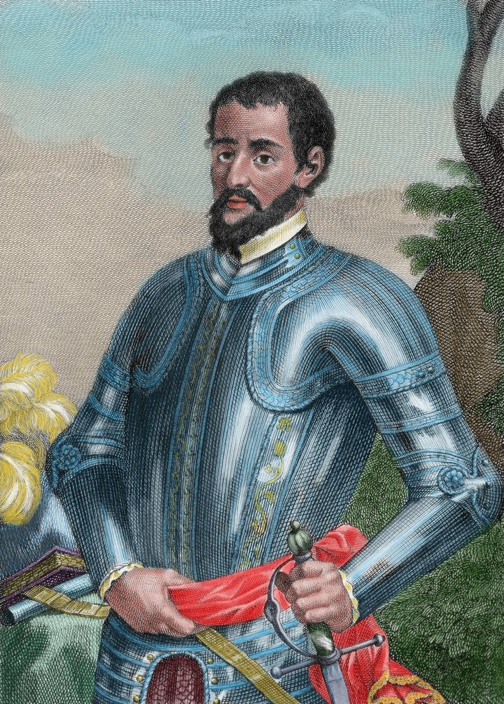 Detail of Hernando de Soto by Anonymous