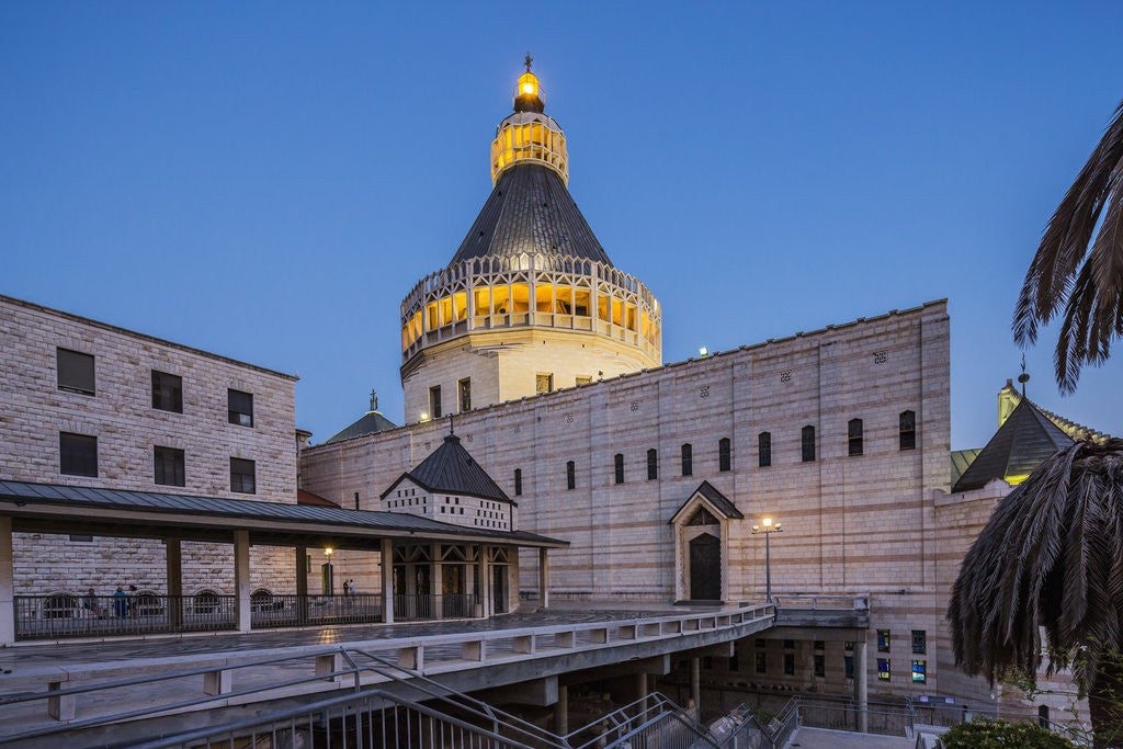 Detail of View of the Basilica of The Annunciation at twilight by Anonymous