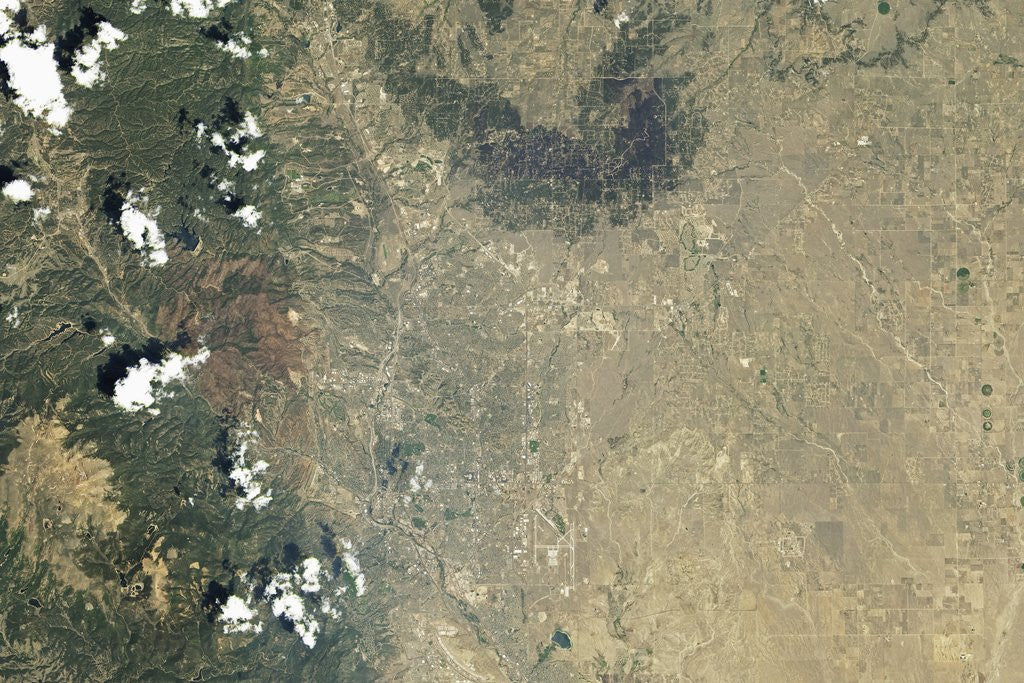 Detail of Satellite view of Colorado Springs and the Waldo Canyon Fire burn scar by Anonymous