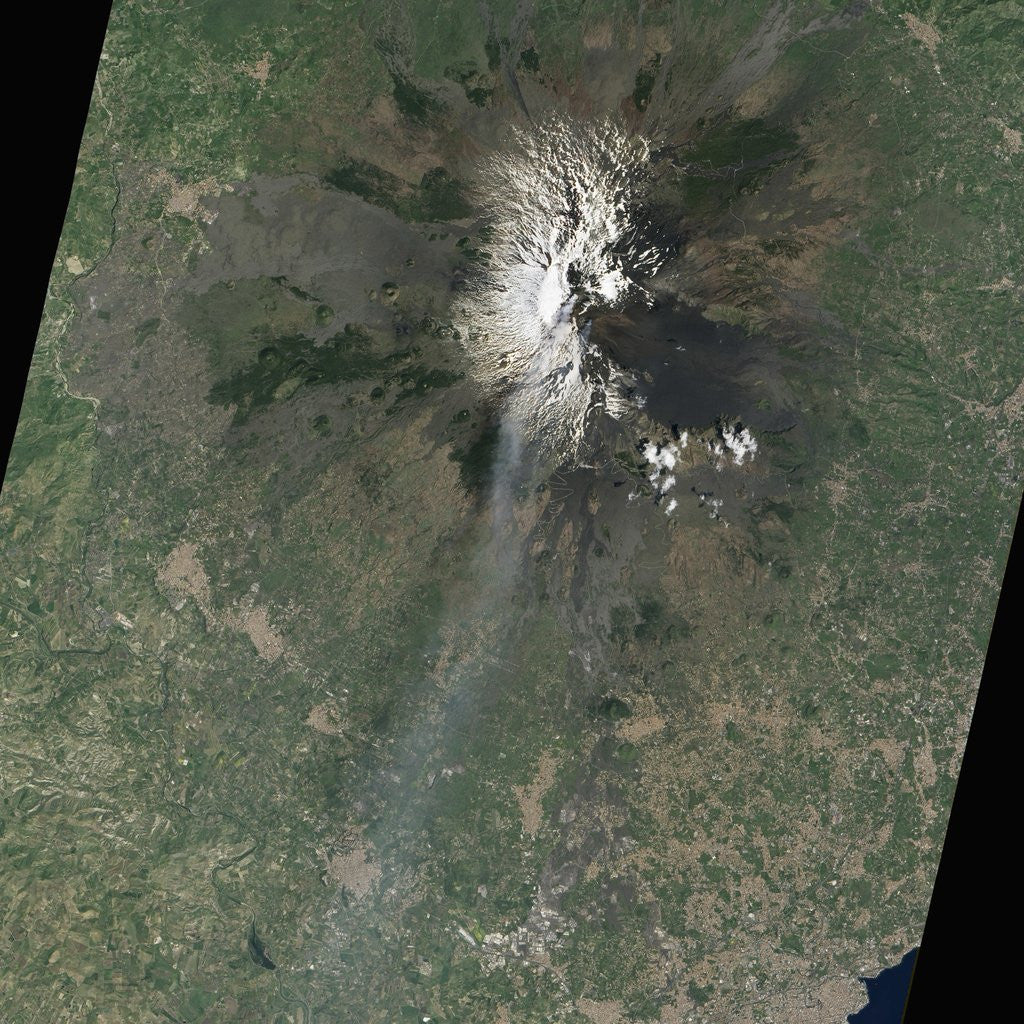 Detail of Satellite view of the Mount Etna volcano by Anonymous
