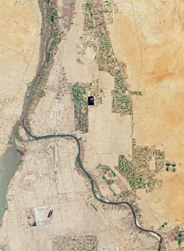 Detail of The confluence of the Blue and White Nile Rivers in Khartoum, Sudan by Corbis