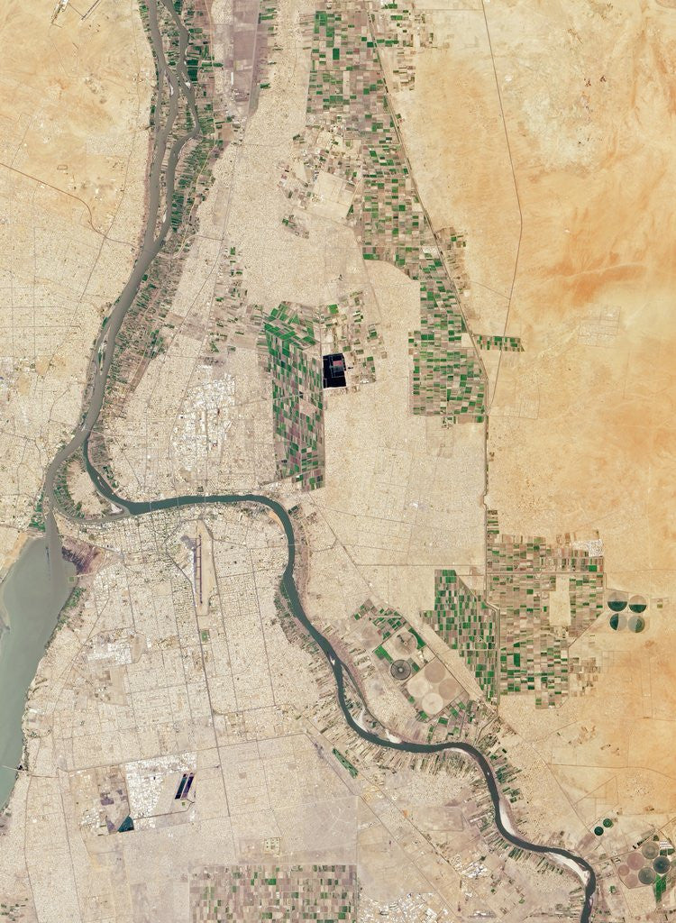 Detail of The confluence of the Blue and White Nile Rivers in Khartoum, Sudan by Anonymous