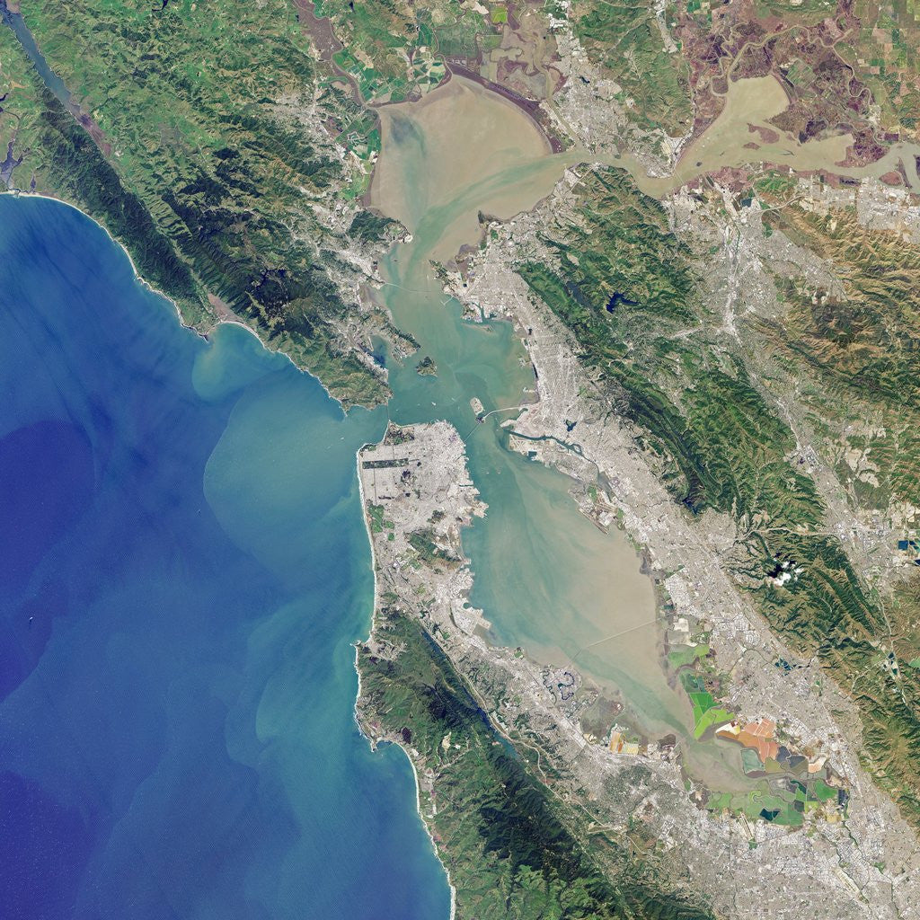 Detail of Satellite view of the San Francisco Bay area by Anonymous