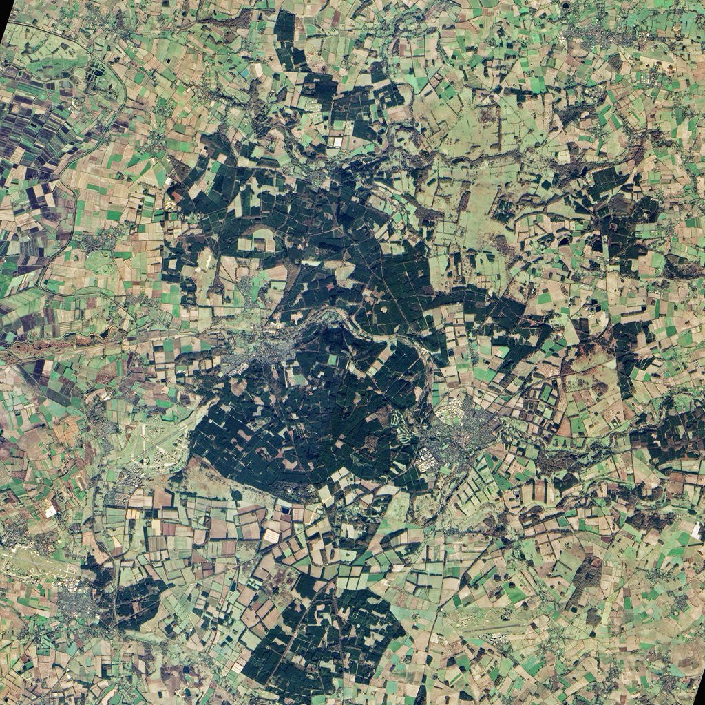 Detail of Satellite view of the village of Barton Bendish, England by Anonymous