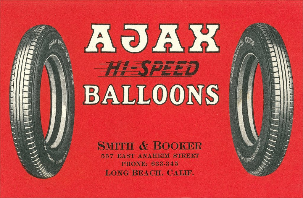 Detail of Ajax Hi-Speed Balloon Tires Advertisement by Anonymous