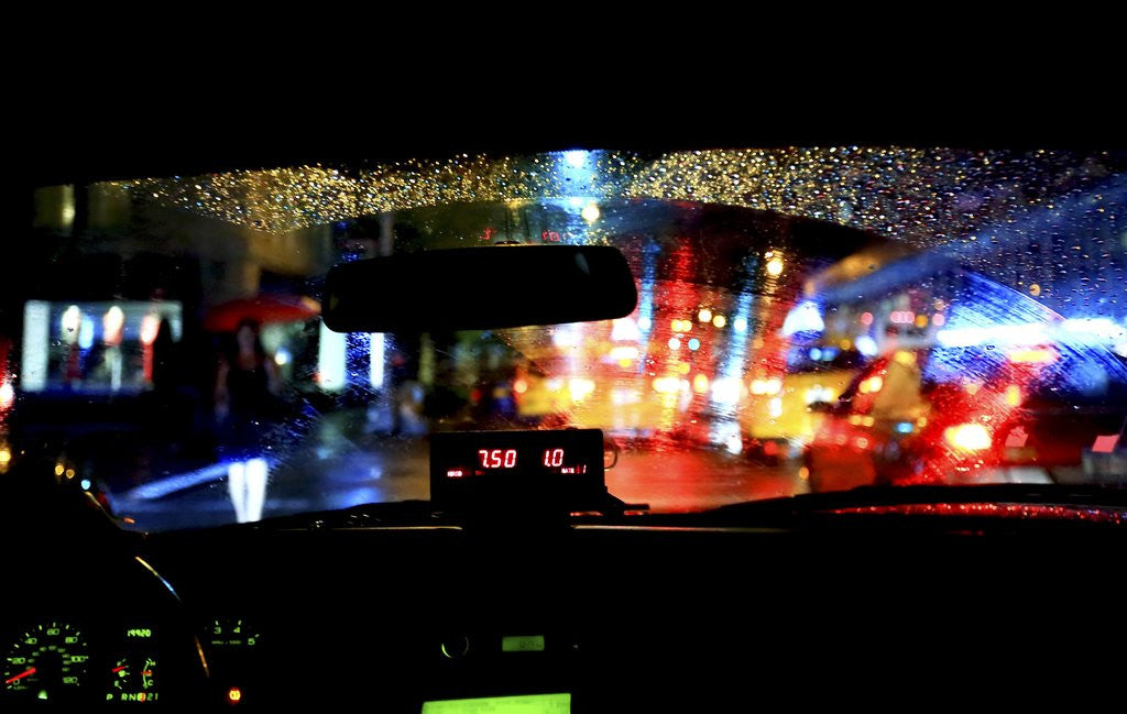 Detail of Taxi ride on a rainy evening by Anonymous