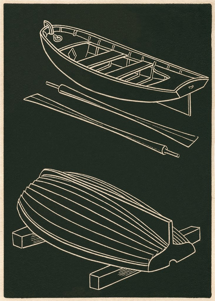 Detail of Rowboats and Oars in Black and White by Corbis