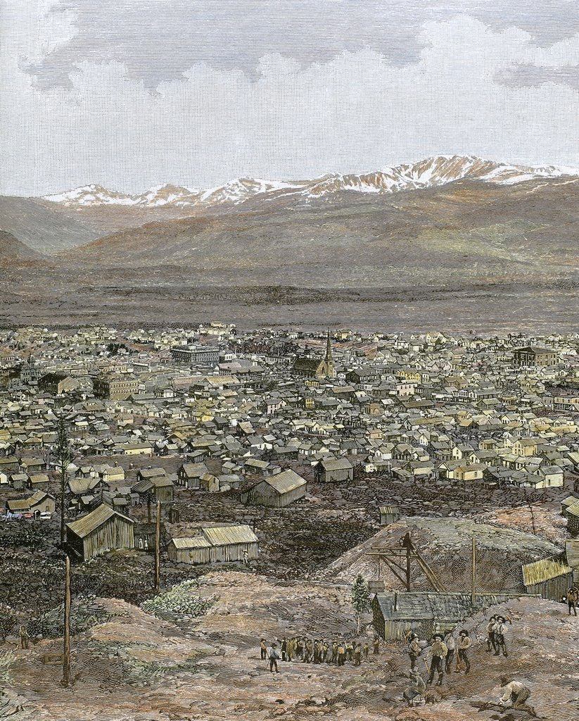 Detail of American West. Nineteenth century. Mining town of Leadville by Anonymous
