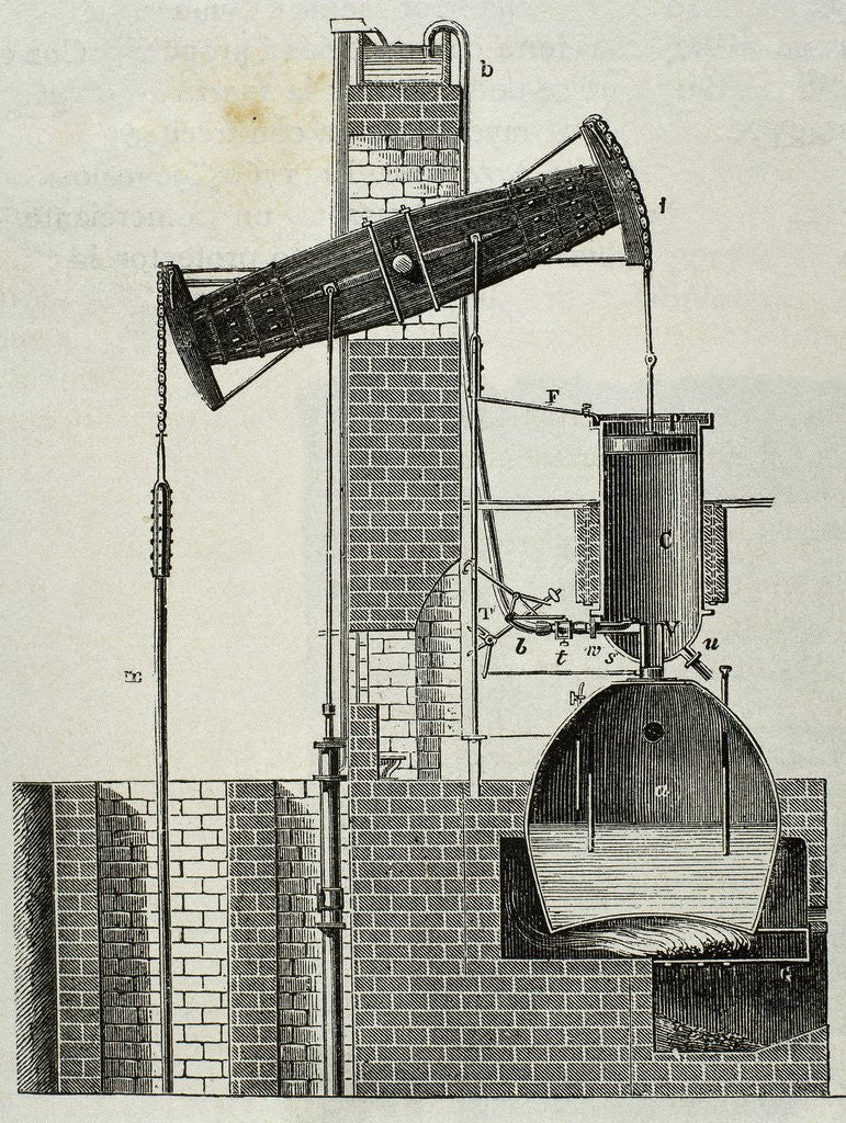 Detail of Newcomen steam engine invented by Thomas Newcomen in 1712 by Anonymous