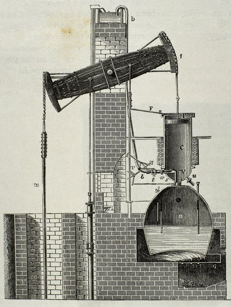 Detail of Newcomen steam engine invented by Thomas Newcomen in 1712 by Corbis