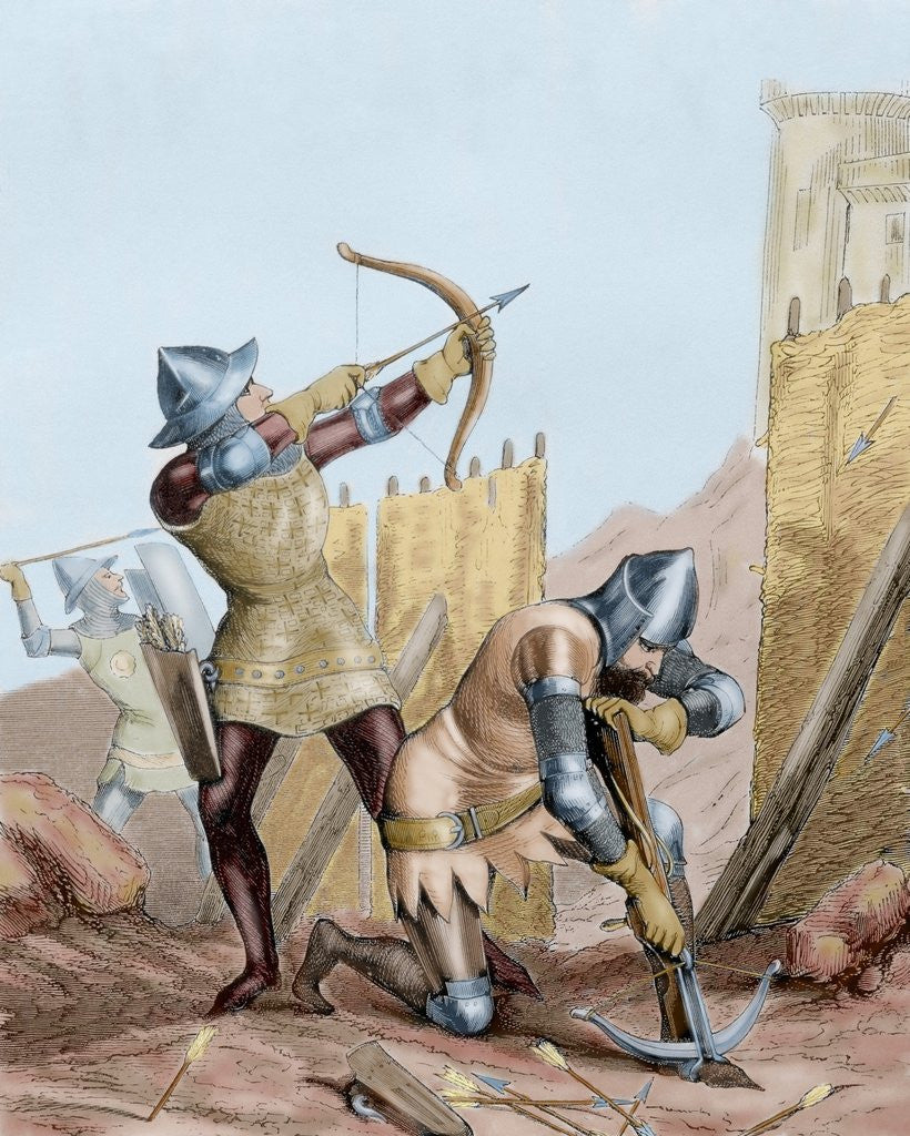 Detail of Siege of Gibraltar. Archers. 1350. by Anonymous