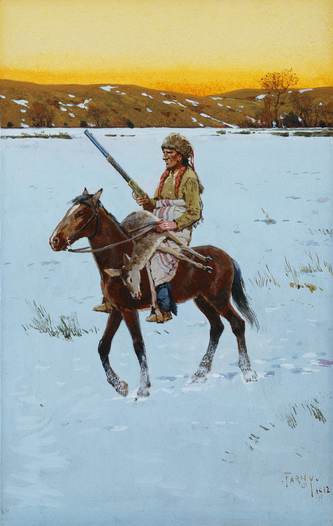 Detail of Indian Returning From the Hunt by Henry Francois Farny