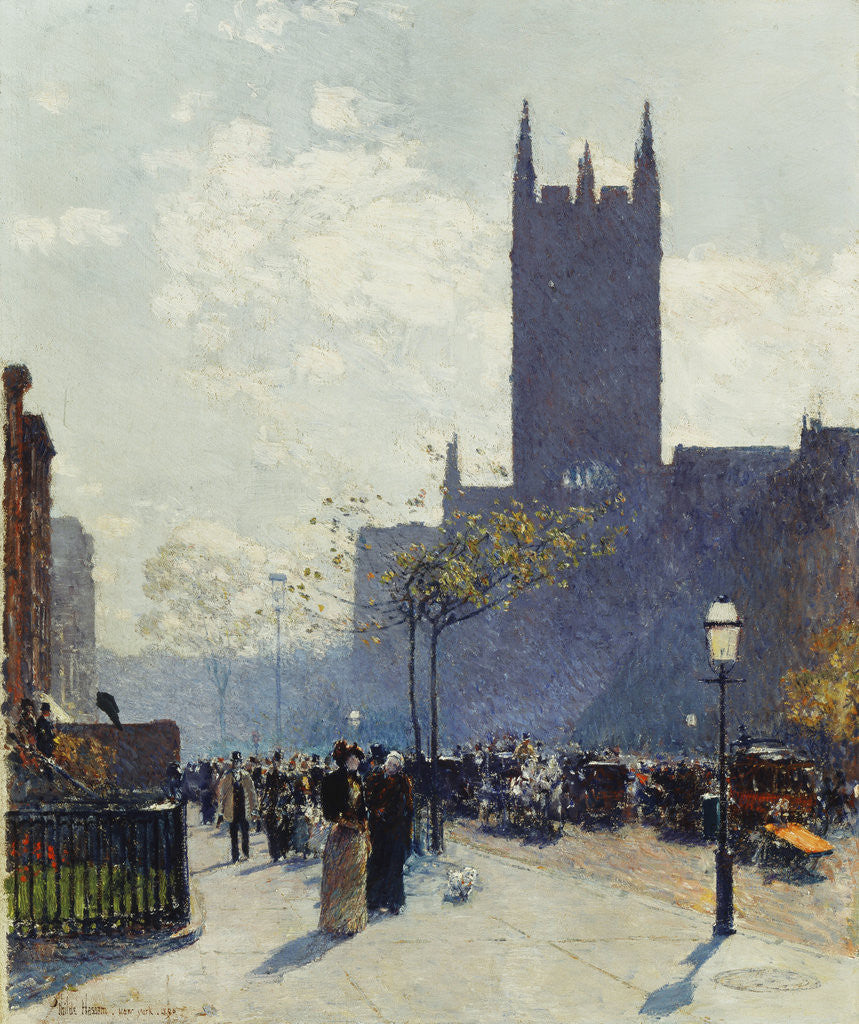 Detail of Lower Fifth Avenue by Frederick Childe Hassam