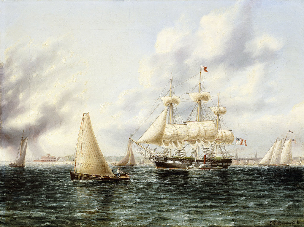Detail of New York Harbour by James E. Buttersworth