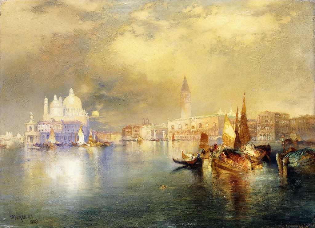 Detail of Moonlight in Venice by Thomas Moran