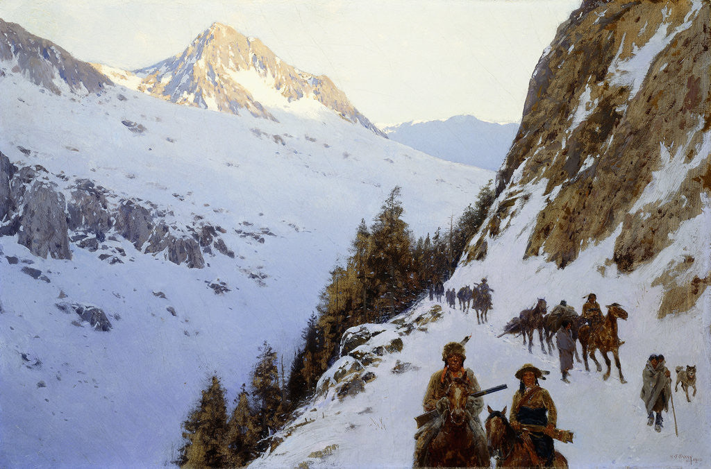 Detail of The Trail Over the Pass by Henry Francois Farny