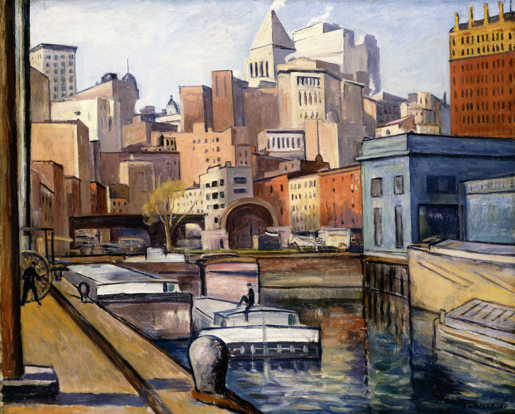 Detail of Downtown by Samuel Halpert