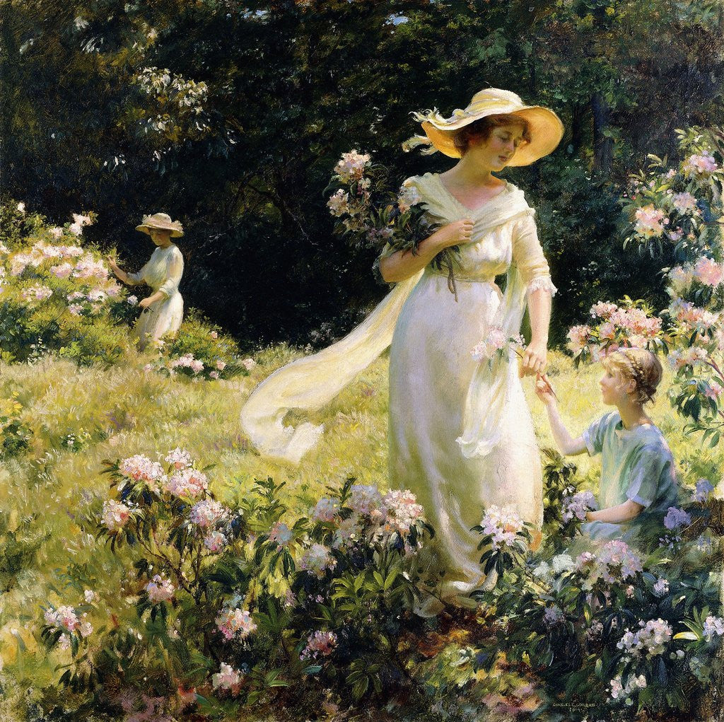 Detail of Among the Laurel Blossoms by Charles Courtney Curran