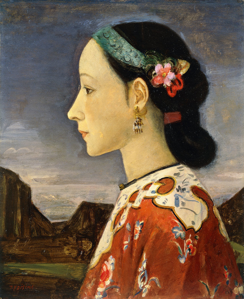 Detail of Profile of a Woman by Fujishima Takeji