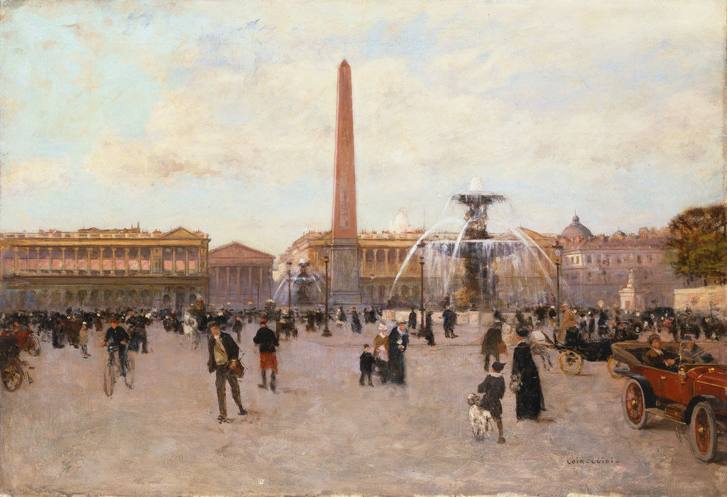 Detail of La Place de la Concorde by Luigi Loir