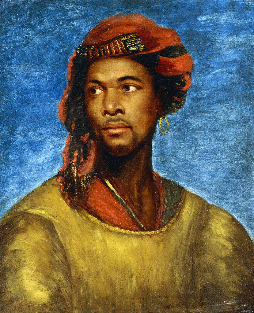 Detail of Portrait of a Moor with a Red Turban by School of Horace Vernet