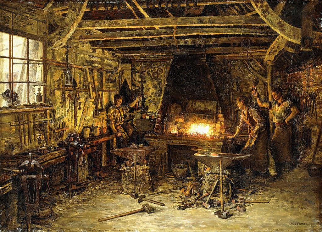Detail of Glassmakers by Marie Francois Firmin-Girard