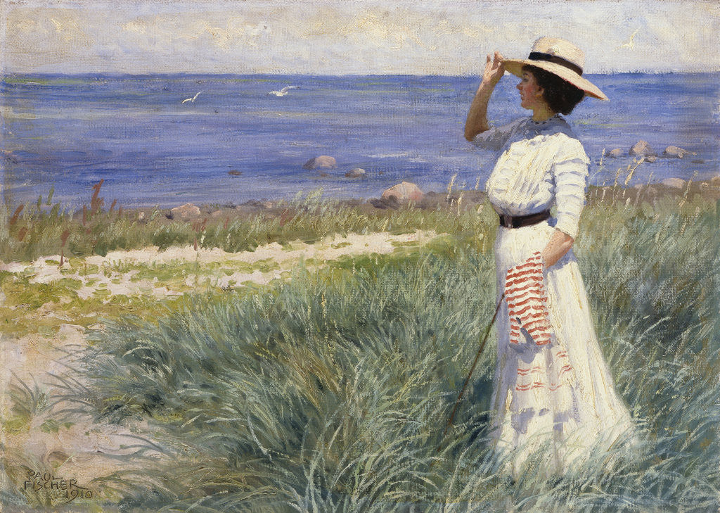 Detail of Looking out to Sea by Paul Fischer
