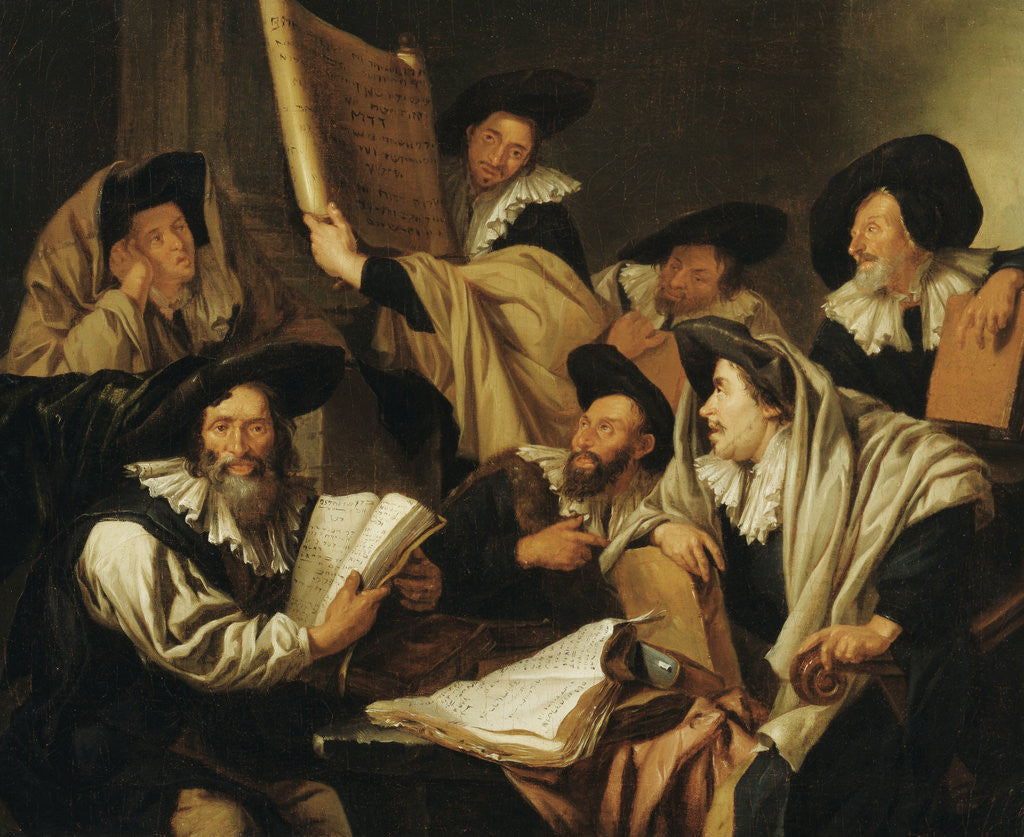 Detail of A Rabbinical Disputation by Jacob Toorenvliet
