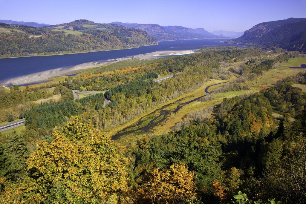 Detail of Looking East up the Columbia River, Columbia River Gorge National Scenic Area, Oregon by Anonymous