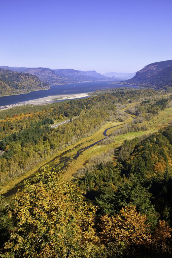 Detail of Looking East up the Columbia River, Columbia River Gorge National Scenic Area, Oregon by Anonymous
