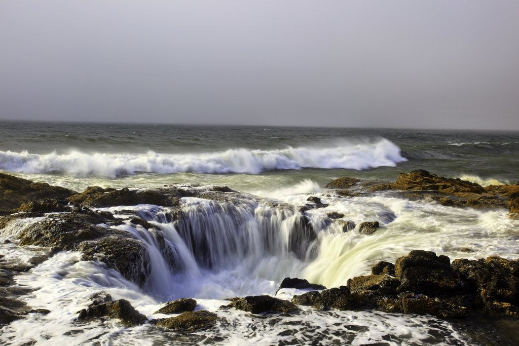 Detail of Ocean storm along Cape Perpetua, Oregon Coast by Anonymous