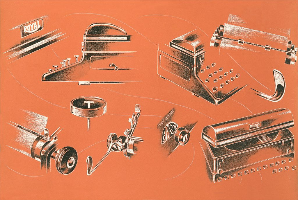 Detail of Views of Typewriter Parts by Anonymous