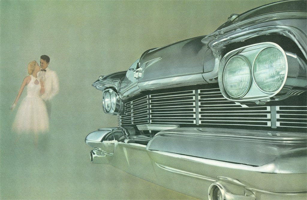 Detail of Romantic Couple with Big Car Grill by Anonymous