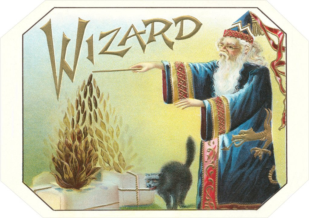 Detail of Wizard Tobacco Label by Anonymous