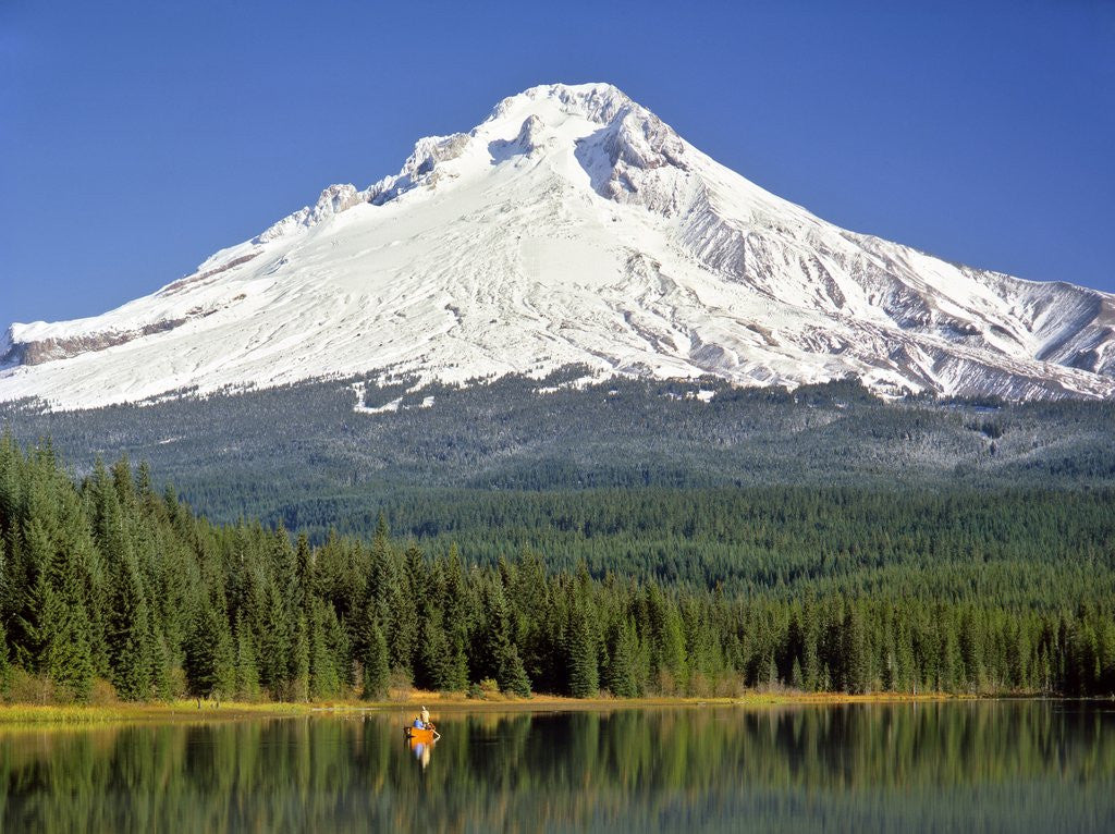 Detail of Fishing at Trillium Lake by Anonymous