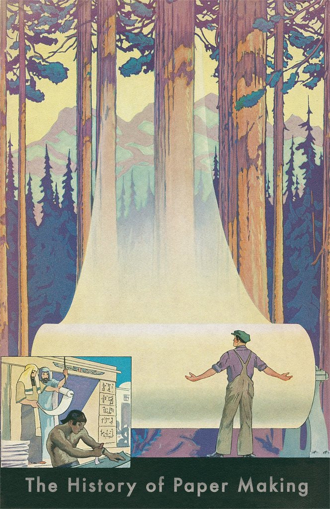 Detail of History of Paper Making, Egypt to Pine Forest by Anonymous