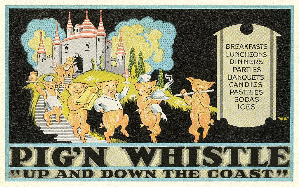 Detail of Pig'N Whistle Advertisement by Anonymous