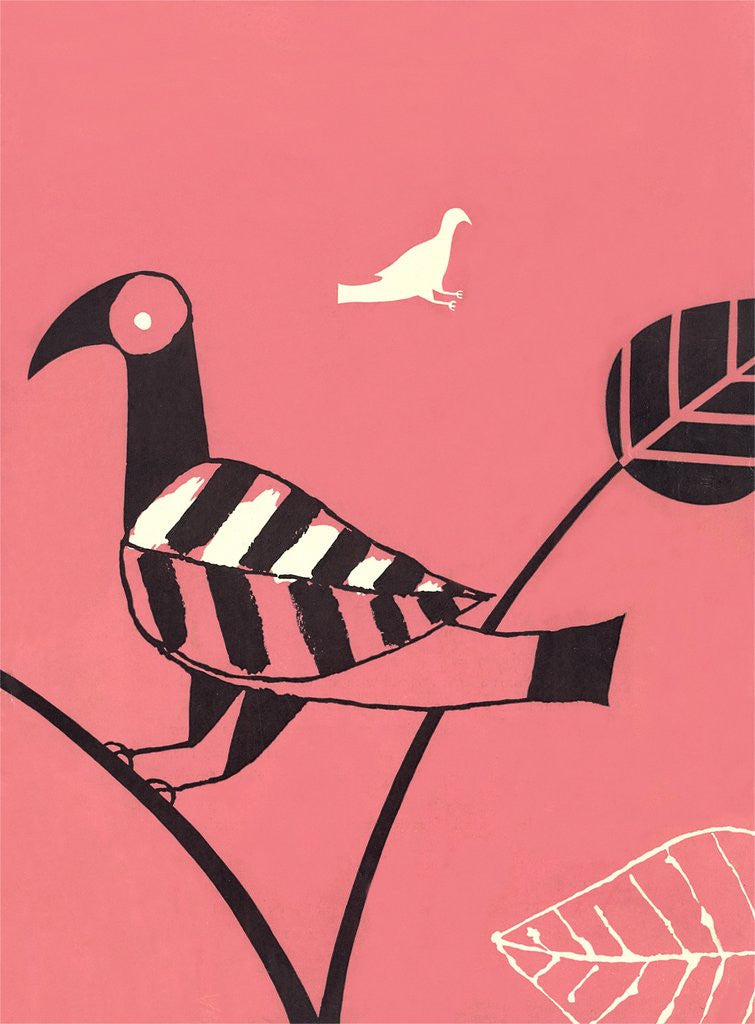 Detail of Abstract Bird Perched on Branch by Anonymous